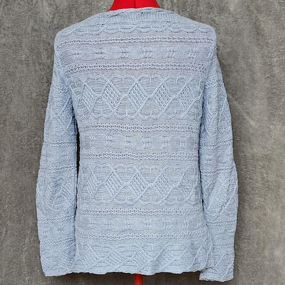 JEANNE PIERRE blue knit sweater size S - Picture 3 of 11